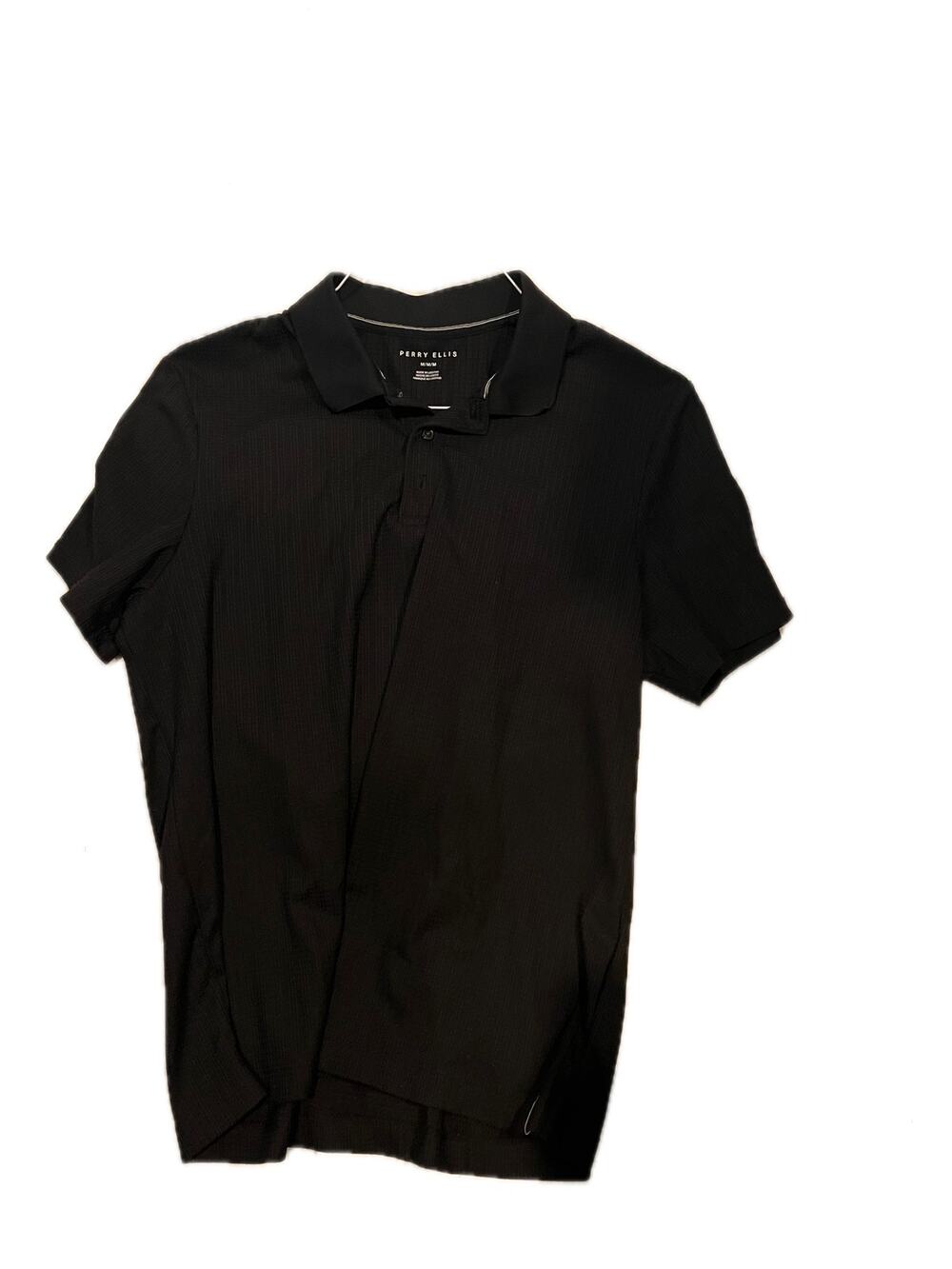 Perry Ellis Black Polo Golf Shirt Mens Medium